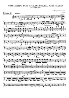 Concerto for Violin, Cello, Piano and Orchestra , Op.56: Violin II part by Ludwig van Beethoven