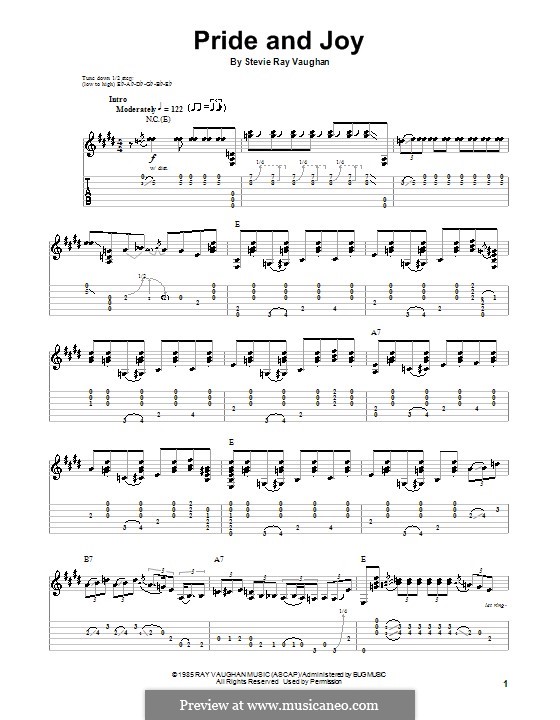 Pride and Joy: For guitar with tab by Stevie Ray Vaughan