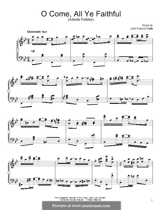 Piano version: In B Flat Major by John Francis Wade