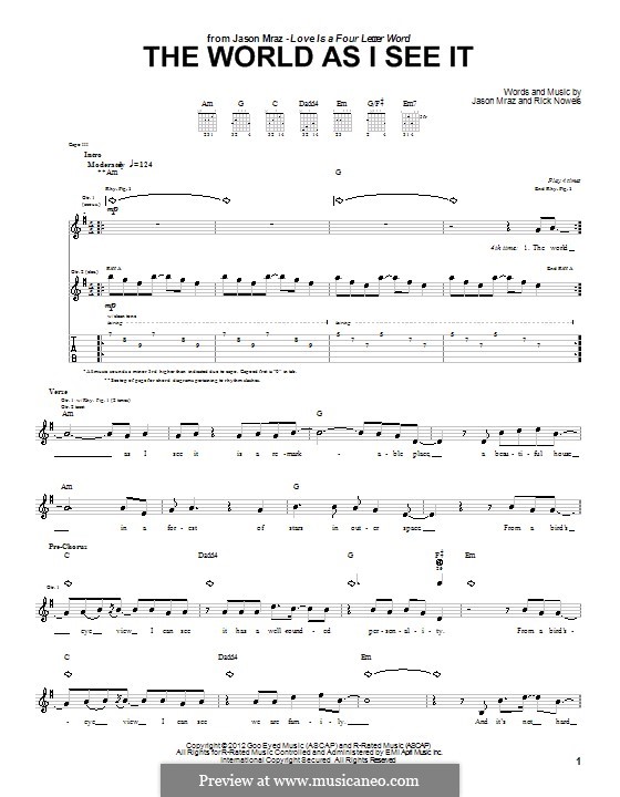 The World as I See It: For guitar with tab by Rick Nowels