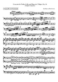 Concerto for Violin, Cello, Piano and Orchestra , Op.56: Cello and double bass part by Ludwig van Beethoven