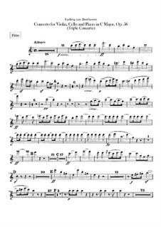 Concerto for Violin, Cello, Piano and Orchestra , Op.56: Flute part by Ludwig van Beethoven