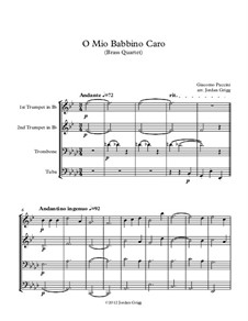 O mio babbino caro: For brass quartet by Giacomo Puccini