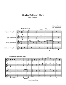 O mio babbino caro: For sax quartet by Giacomo Puccini