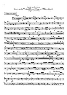 Concerto for Violin, Cello, Piano and Orchestra , Op.56: Timpani part by Ludwig van Beethoven