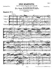 String Quartet No.8 in E Minor 'Rasumowsky-Quartet', Op.59 No.2: Full score by Ludwig van Beethoven