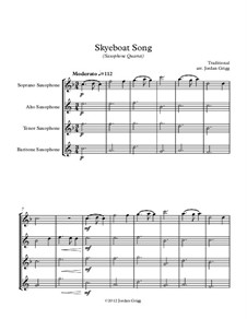 Skye Boat Song: For saxophone quartet by folklore