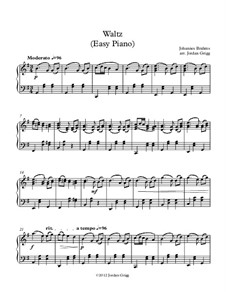 Waltz No.15: For easy piano by Johannes Brahms