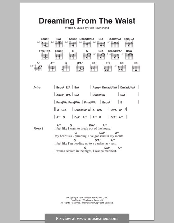 Dreaming from the Waist (The Who): Lyrics and chords by Peter Townshend