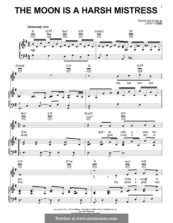 The Moon Is a Harsh Mistress: For voice and piano (or guitar) by Jimmy Webb