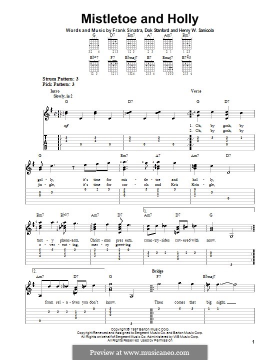 Instrumental version: For guitar with tab by Dok Stanford, Henry W. Sanicola