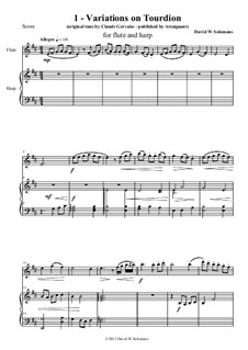 A Little ABC of the Renaissance: Complete set, for flute and harp by Claudin de Sermisy, Claude Gervaise, Unknown (works before 1850), David W Solomons, Gabriel Bataille