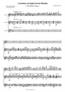 Eight Jewish Melodies: Complete set, for guitar trio by folklore