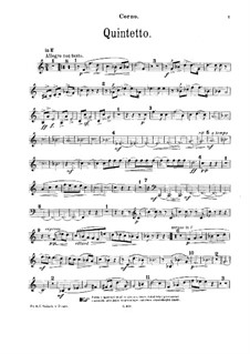 Quintet in D Major, Op.42: French horn part by Zdeněk Fibich