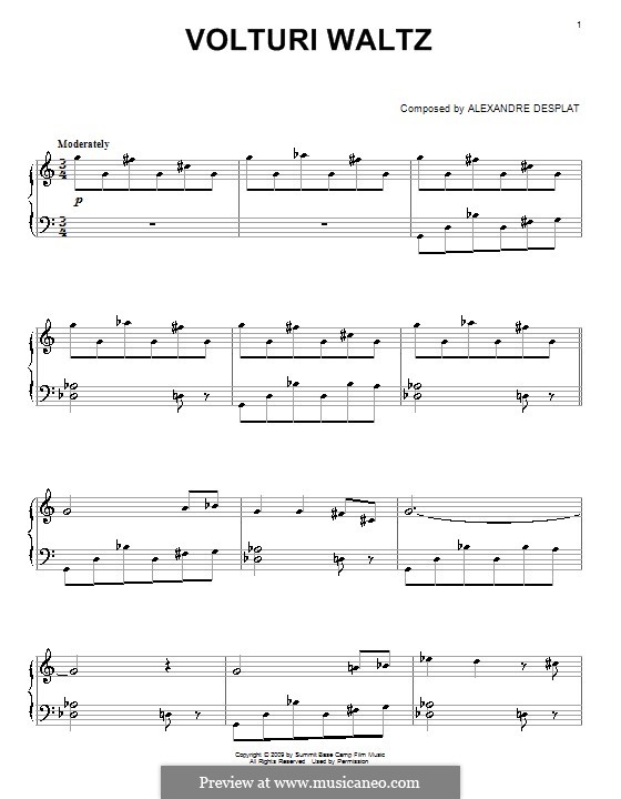 Volturi Waltz: For piano by Alexandre Desplat