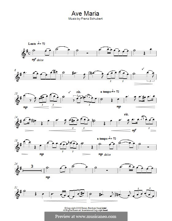 One instrument version: For alto saxophone by Franz Schubert
