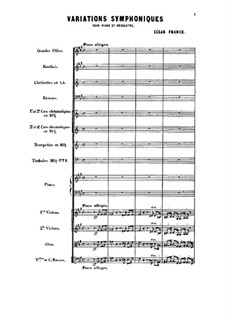Symphonic Variations, M.46: Full score by César Franck