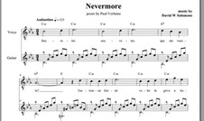 Nevermore (Paul Verlaine) for voice and guitar: Nevermore (Paul Verlaine) for voice and guitar by David W Solomons