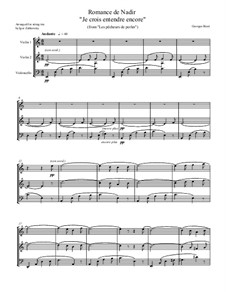 Je crois entendre encore: For string trio by Georges Bizet