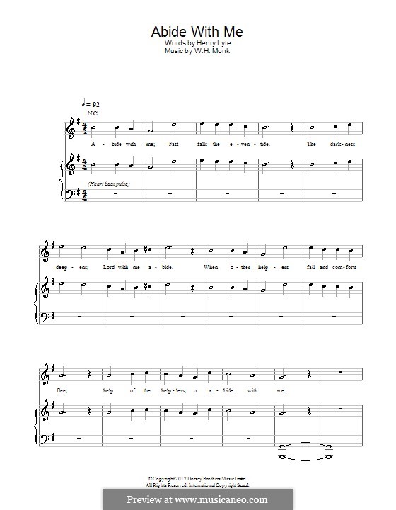 Abide with Me: For voice and piano (or guitar) by William Henry Monk