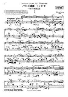 Lyrische Suite: Cellostimme by Alban Berg