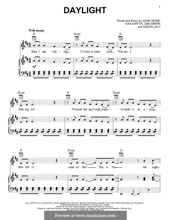 partition guitare daylight maroon 5