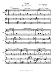 Waltz No.6 for two pianos: Waltz No.6 for two pianos by Pierre-Paul Daneels