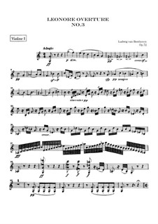 Leonore. Overture No.3, Op.72b: Violin I part by Ludwig van Beethoven