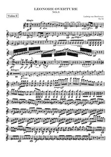 Leonore. Overture No.3, Op.72b: Violin II part by Ludwig van Beethoven