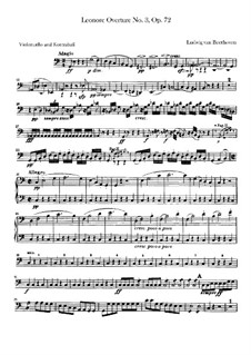 Leonore. Overture No.3, Op.72b: Cello and double bass part by Ludwig van Beethoven
