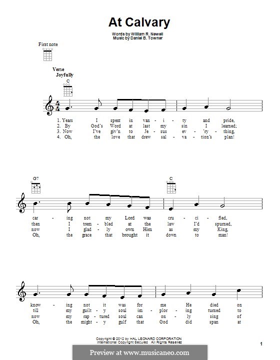 At Calvary: For ukulele by Daniel B. Towner