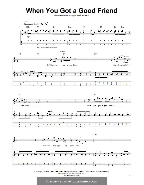 When You Got a Good Friend (Eric Clapton): For voice and ukulele by Robert Leroy Johnson