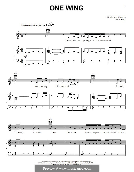 One Wing: For voice and piano (or guitar) by Robert Kelly