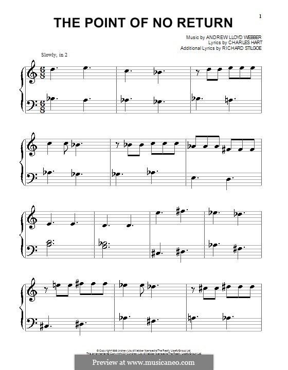 The Point of No Return: For piano by Andrew Lloyd Webber