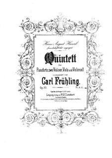 Piano Quintet in F Sharp Minor, Op.30: Full score by Carl Frühling