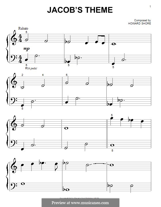 Jacob's Theme (from The Twilight Saga: Eclipse): For piano by Howard Shore