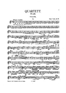 Piano Quartet No.2 in B Minor, Op.75: Strings Parts by Robert Fuchs