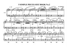 5 Simple pieces for piano: Sixth book No.2, MVWV 705 by Maurice Verheul
