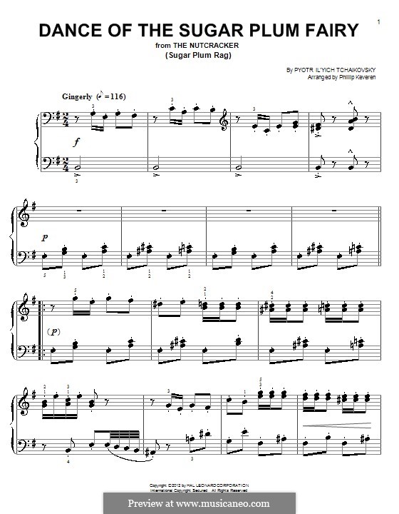 No.3 Dance of the Sugar-Plum Fairy, for Piano: For a single performer (by Phillip Keveren) by Pyotr Tchaikovsky