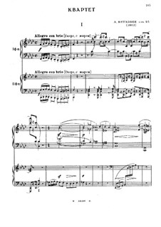 String Quartet No.11 in F Minor 'Serioso', Op.95: Version for two pianos four hands by Ludwig van Beethoven