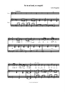Se tu m'ami, se sospiri: Piano-vocal score (Italian and english texts) by Giovanni Battista Pergolesi