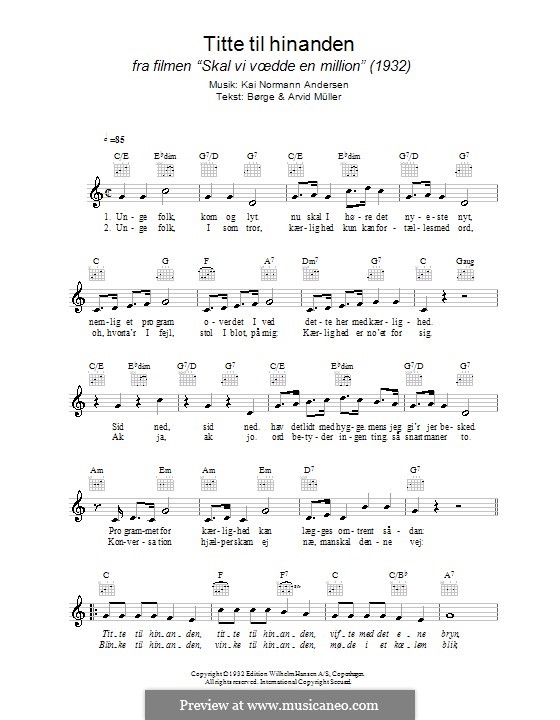 Titte Til Hinanden by K.N. Andersen - sheet music on MusicaNeo