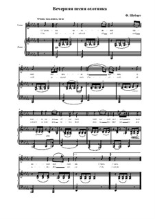 Huntsman's Evening Song, D.368 Op.3 No.4: Piano-vocal score by Franz Schubert