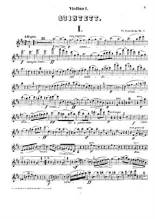 String Quintet No.1 in D Major, Op.9: Violin I part by Friedrich Gernsheim