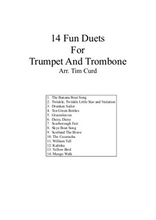 14 Fun Duets: For trumpet and trombone by folklore