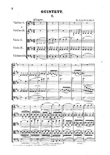 String Quintet No.1 in D Major, Op.9: Full score by Friedrich Gernsheim
