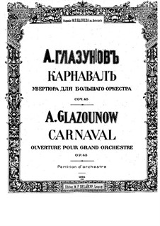 Carnaval, Op.45: Full score by Alexander Glazunov
