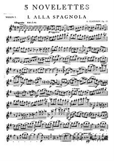 Five Novelettes for String Quartet, Op.15: Violin I part by Alexander Glazunov