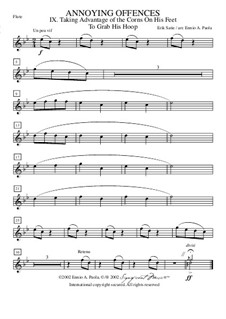 Peccadilles importunes: No.3 Profiter de ce qu'il a des cors aux pieds pour lui prendre son cerceau – flute by Erik Satie