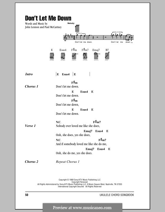 Don't Let Me Down (The Beatles): For ukulele by John Lennon, Paul McCartney